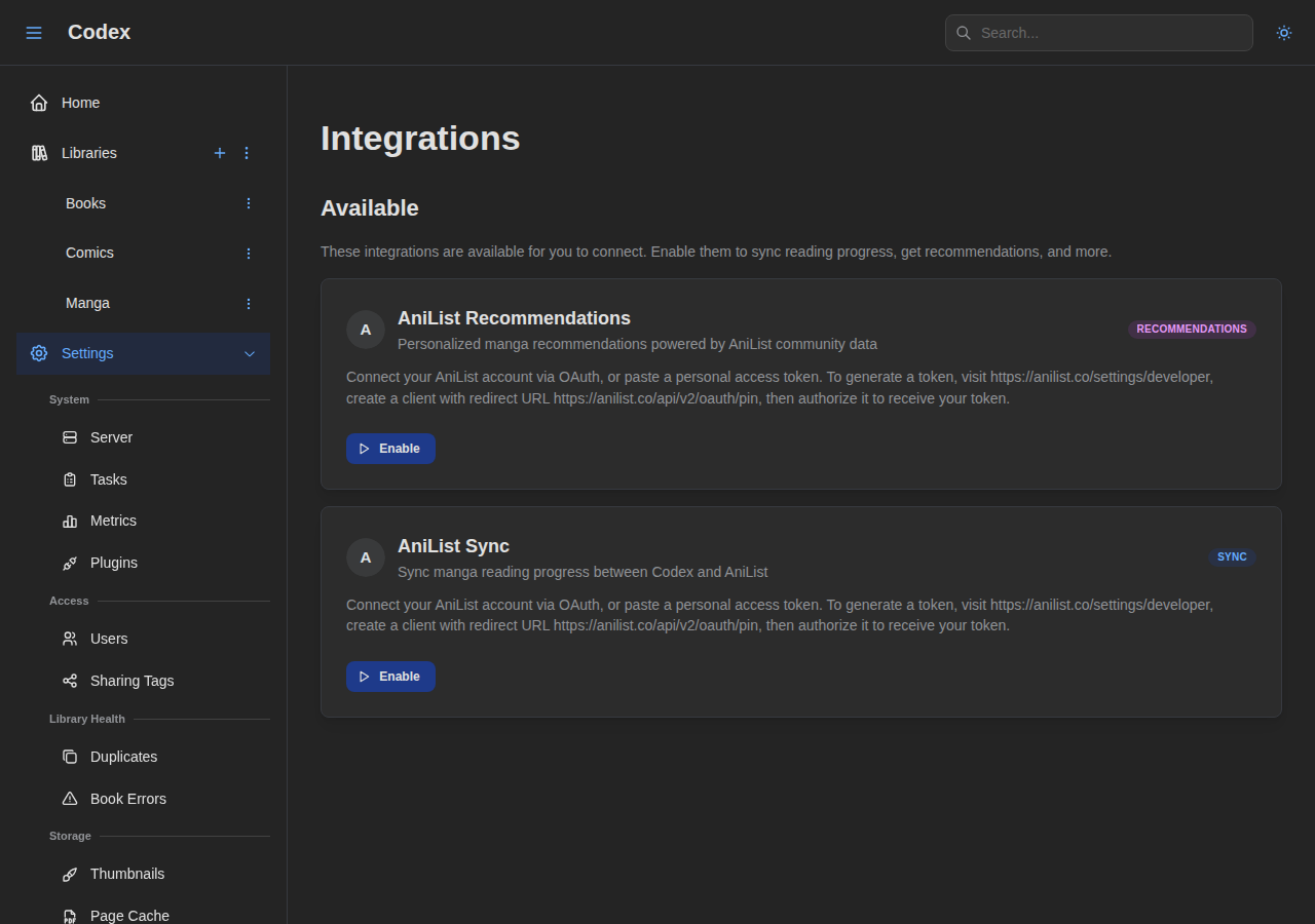 User Integrations